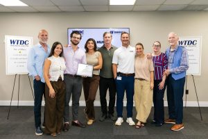 Kevin Gazitua, HUB International Insurance South Florida, WTDC Vendor of the Month. pictured with Gazitua family.